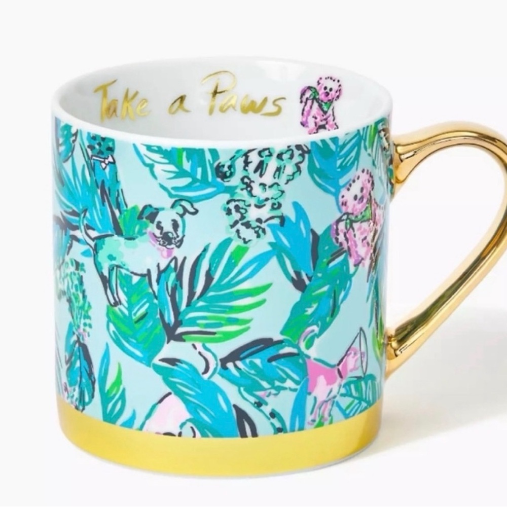 Lilly Pulitzer "Barking up the Palm Tree" Mug. NIB!!